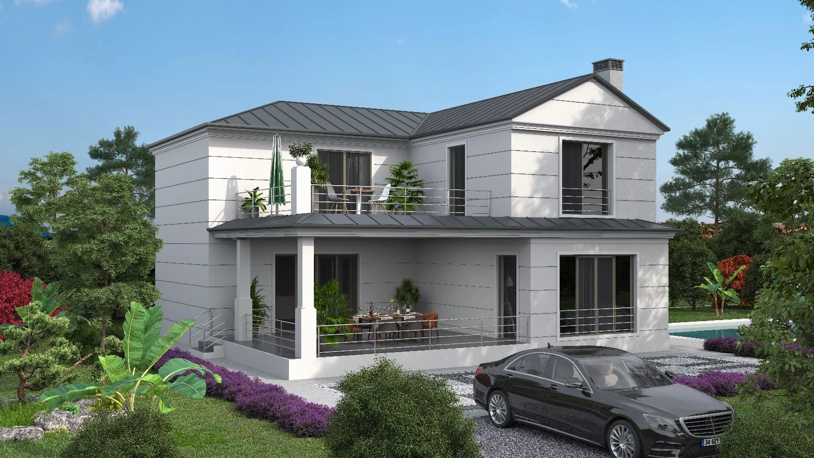 Modern konut dış görünümü
